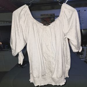 *L* Beige Almost Famous Half Sleeve Blouse